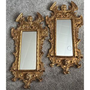 Antique Italian Gilded Gold Hand Carved Mirrors Italy 1890's MR 091 Robert Grace